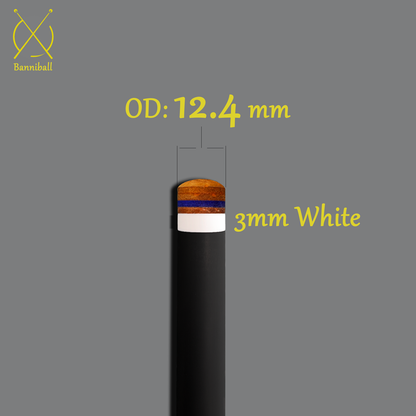 12.4mm Tip 3mm White Ferrule Carbon Fiber Billiard Shaft Pool Cue Shaft [Banni 124-3W]