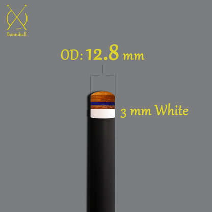 12.8mm Tip 3mm White Ferrule Carbon Fiber Billiard Shaft Pool Cue Shaft [Banni 128-3W]