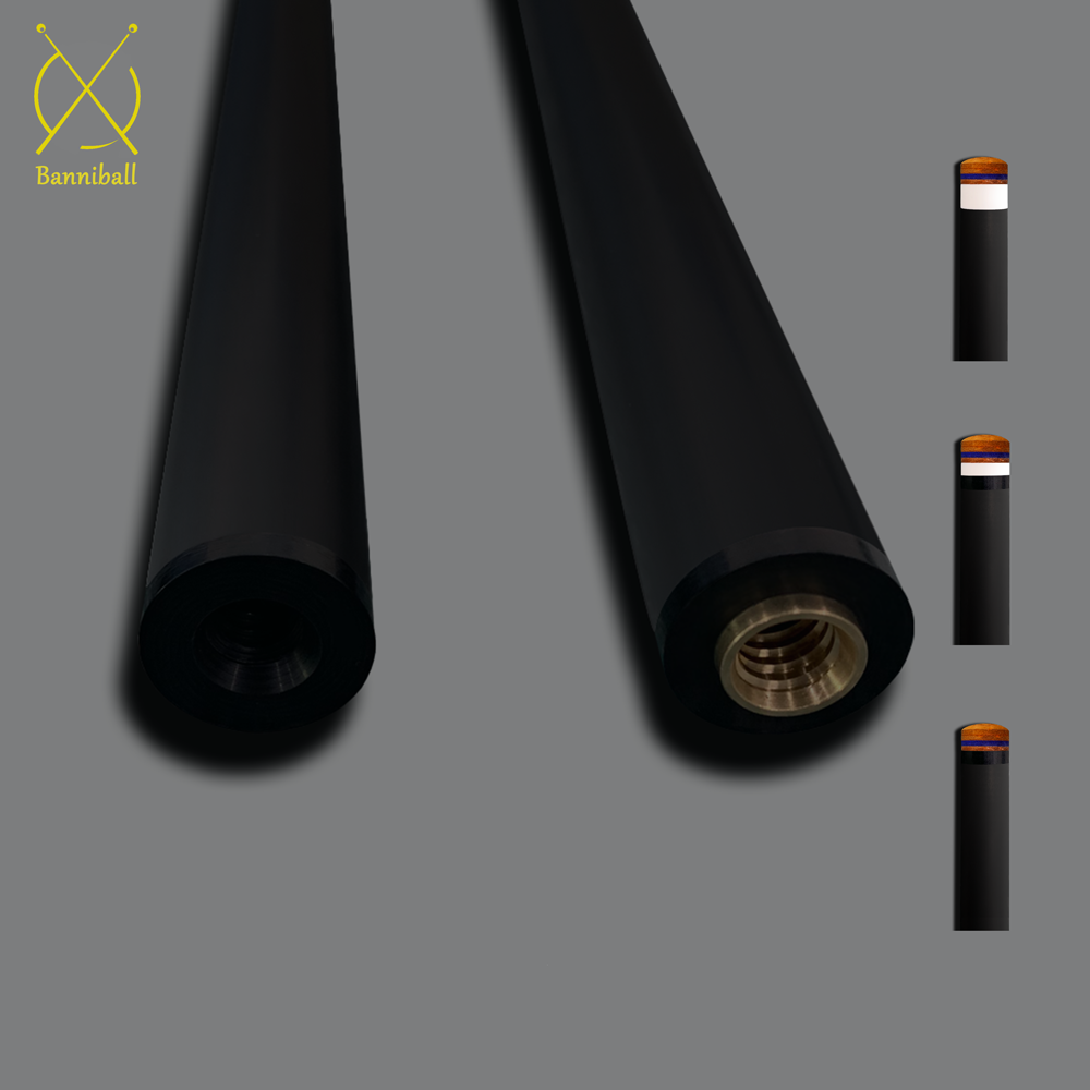 12.4mm Tip 3mm Black Ferrule Carbon Fiber Billiard Shaft Pool Cue Shaft [Banni 124-3B]