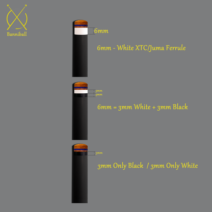12.4mm Tip 3mm Black Ferrule Carbon Fiber Billiard Shaft Pool Cue Shaft [Banni 124-3B]
