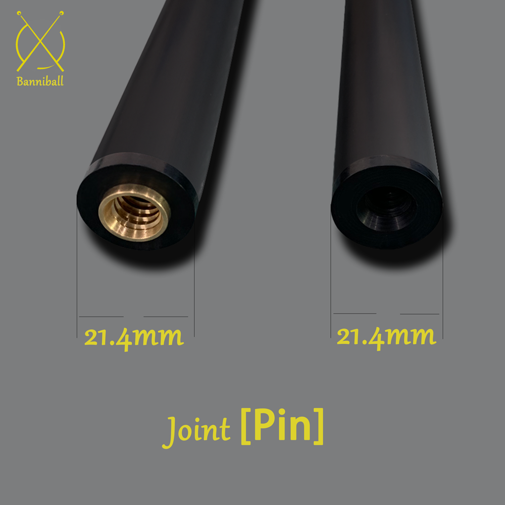 12.4mm Tip 3mm Black Ferrule Carbon Fiber Billiard Shaft Pool Cue Shaft [Banni 124-3B]