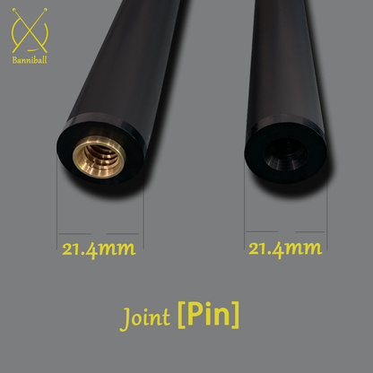 12.4mm Tip 3mm Black Ferrule Carbon Fiber Billiard Shaft Pool Cue Shaft [Banni 124-3B]